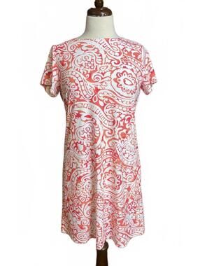Jude Connally orange paisley short-sleeve Ella dress size 8